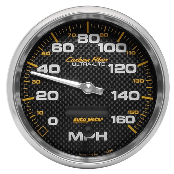 5" SPEEDOMETER, 0-160 MPH, CARBON FIBER